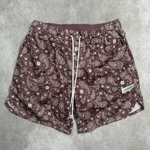 Legends Men Shorts Luka HD Lined Athletic Purple Paisley Bandana Print Large Gym